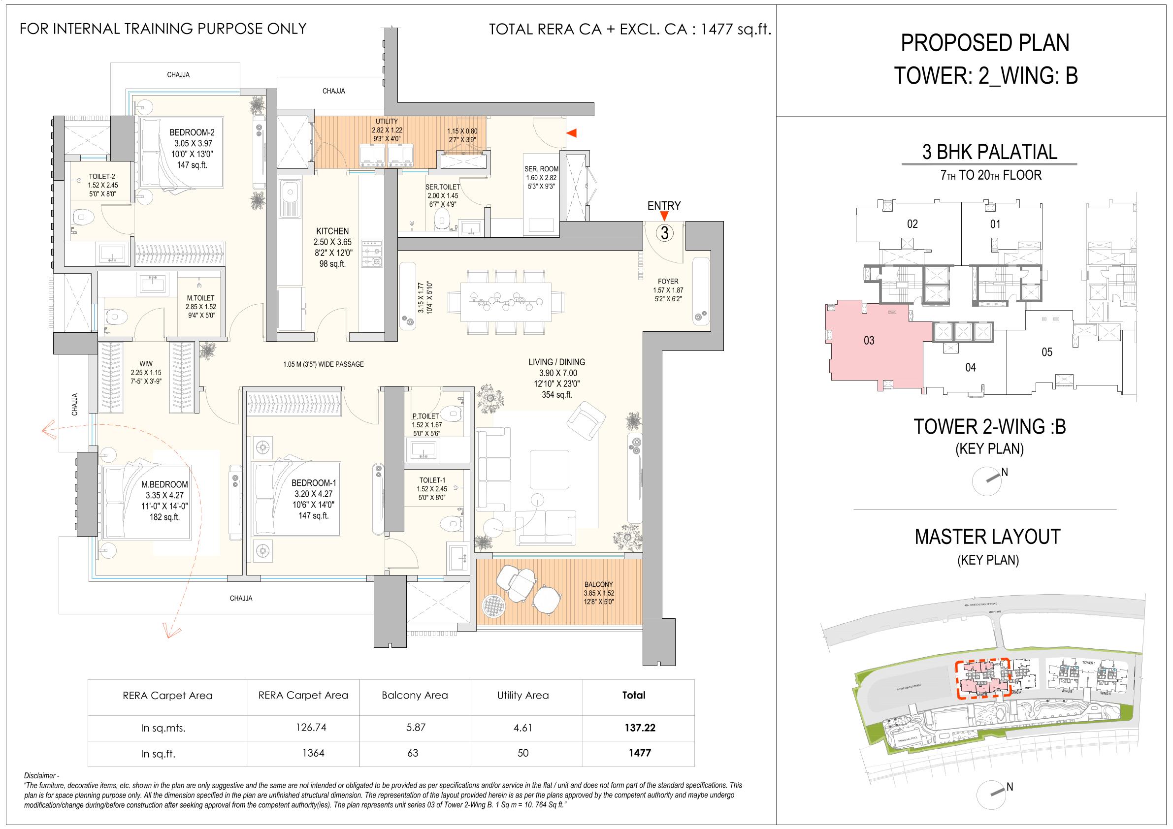 3 BHK Floor Plan 6